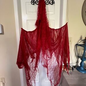 Red Sheer Lace angel wings